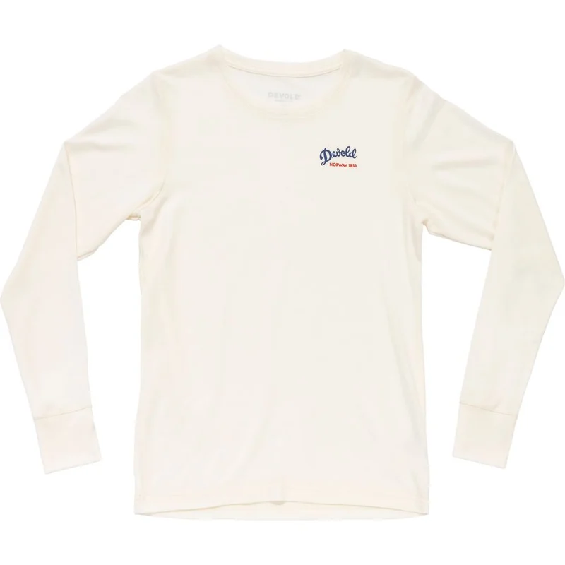 Devold Classic Script Damen Langarmshirt white