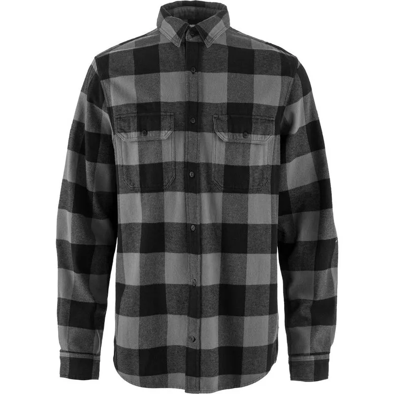 Fjällräven Övik Heavy Flannel Herren Hemd black grey