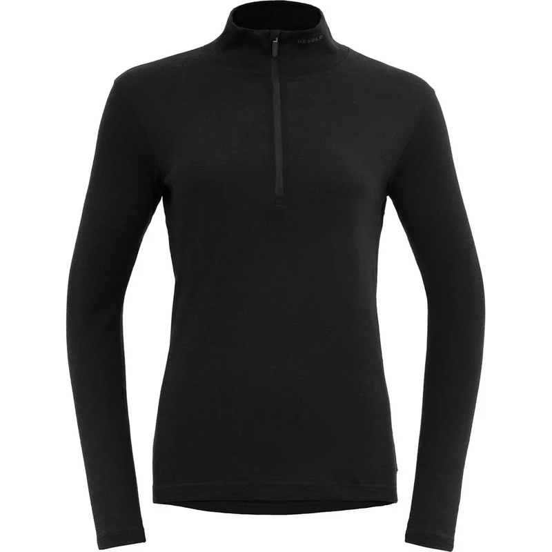 Devold Jakta Merino 200 Zip Neck Damen Merinoshirt black