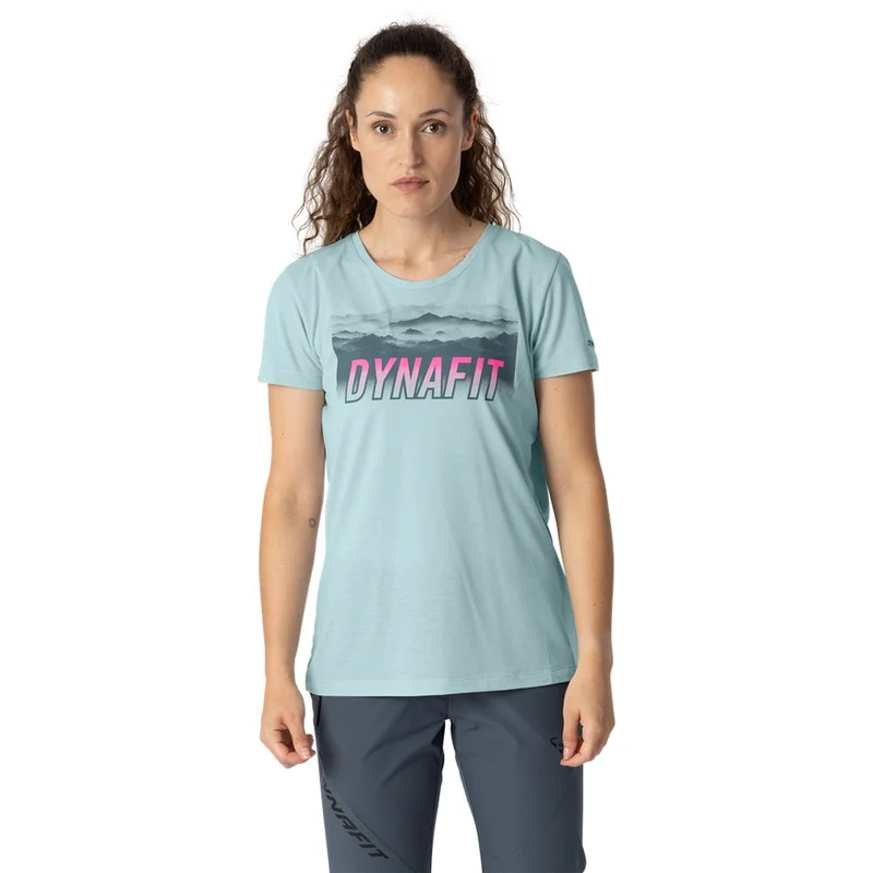 Dynafit Transalper Graphic S/S Damen Funktionsshirt cloud-blue