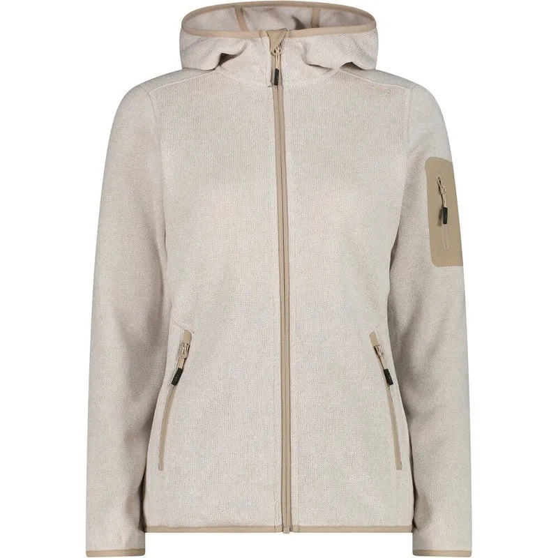 CMP Jacket Fix Hood Damen Fleecejacke vaniglia bianco