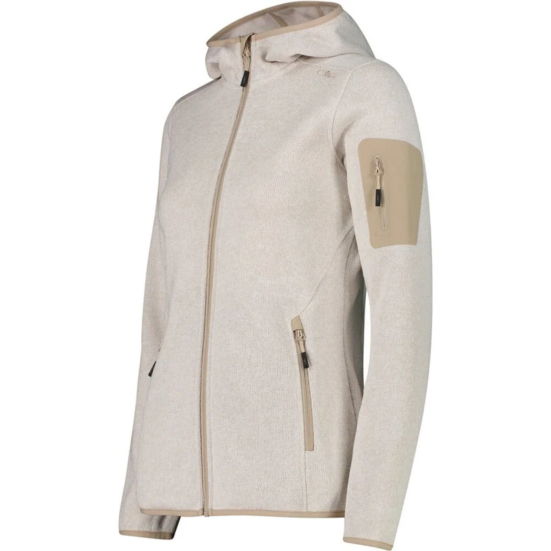 CMP Jacket Fix Hood Damen Fleecejacke vaniglia bianco