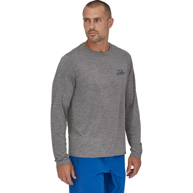 Patagonia M's L/s Cap Cool Daily Graphic Herren Langarmshirt '73 skyline: feather grey