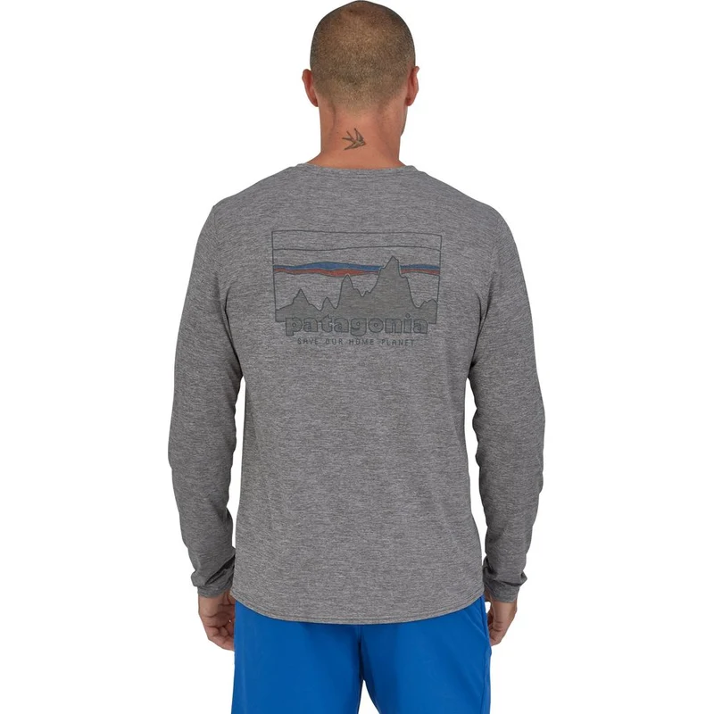 Patagonia M's L/s Cap Cool Daily Graphic Herren Langarmshirt '73 skyline: feather grey