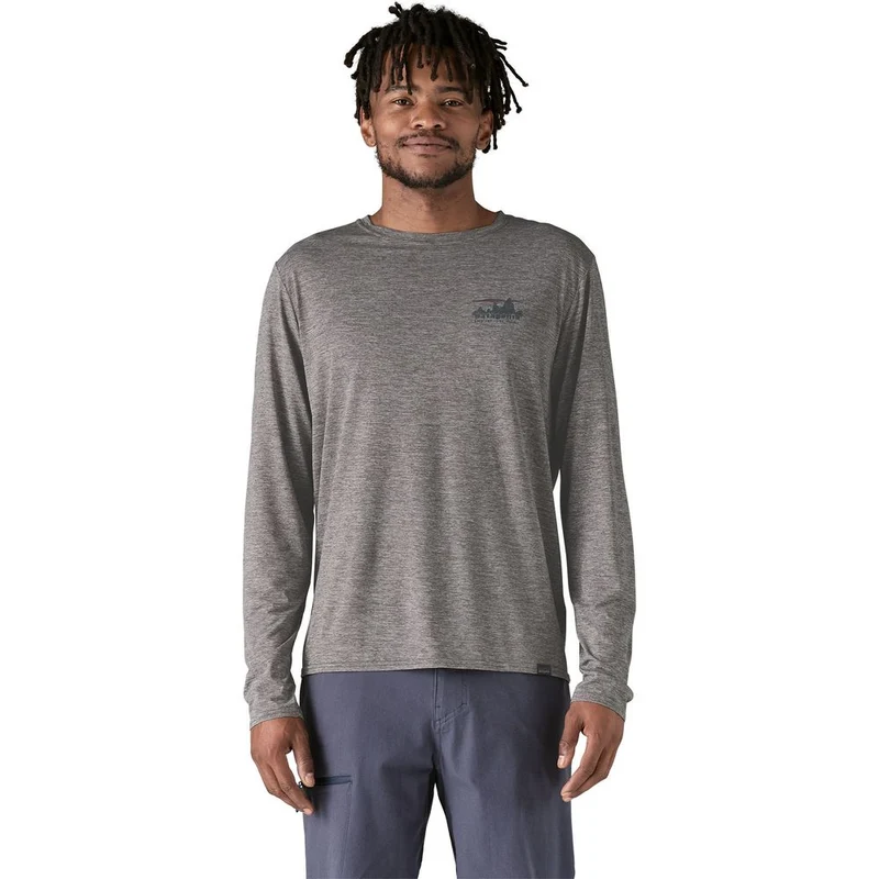 Patagonia M's L/s Cap Cool Daily Graphic Herren Langarmshirt '73 skyline: feather grey