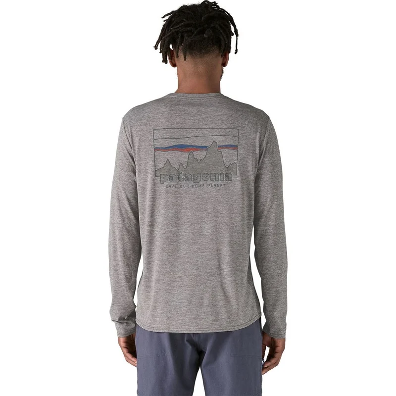 Patagonia M's L/s Cap Cool Daily Graphic Herren Langarmshirt '73 skyline: feather grey