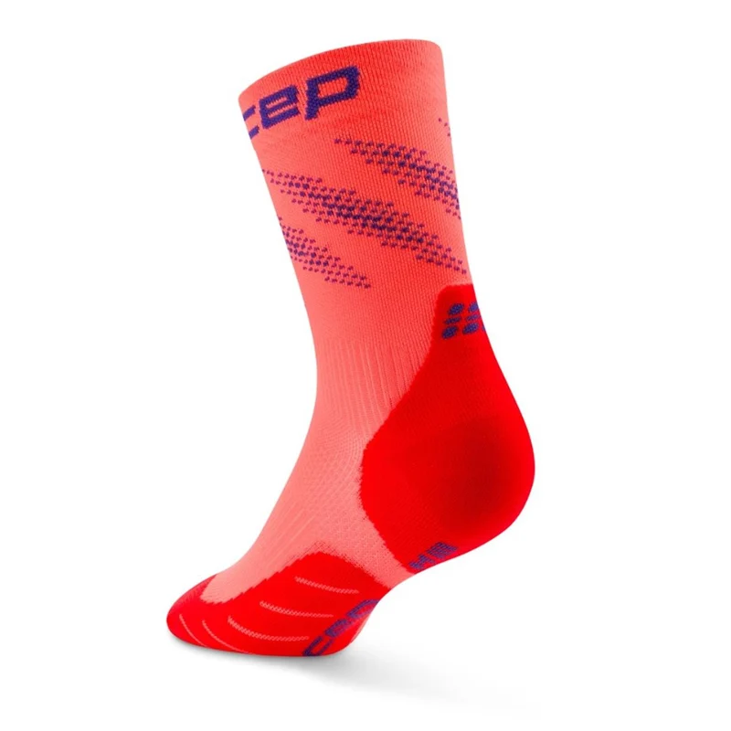 CEP Core Run Edt. Elliptic Compression Socks Mid Cut men neon coral / purple