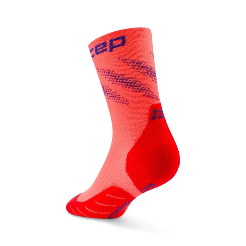 CEP Core Run Edt. Elliptic Compression Socks Mid Cut Women neon coral / purple