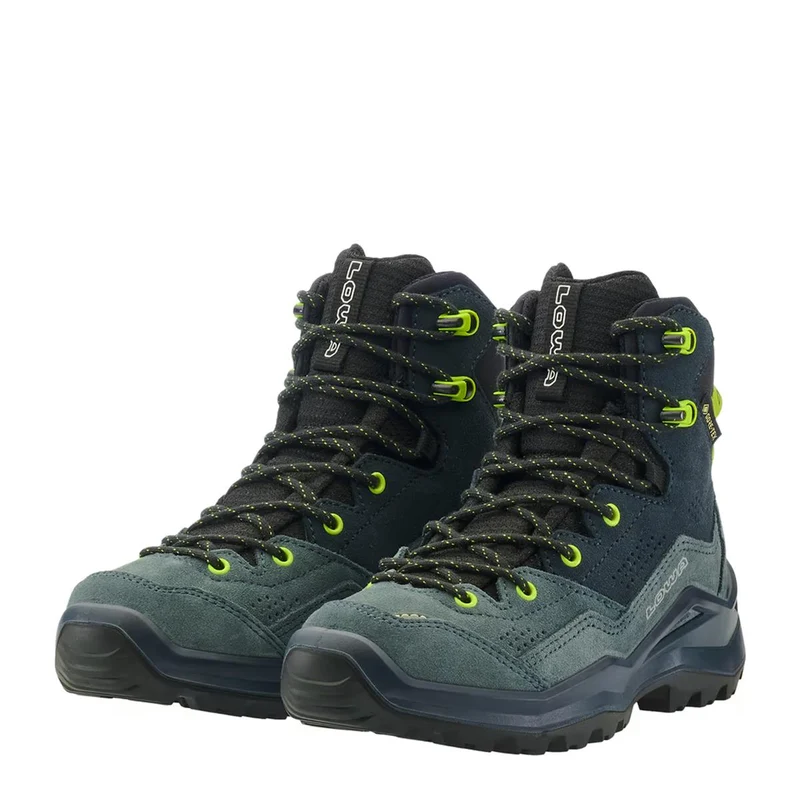 Lowa Kinder Outdoorschuhe Wandax GTX MID Junior Dunkelpetrol/ Limone