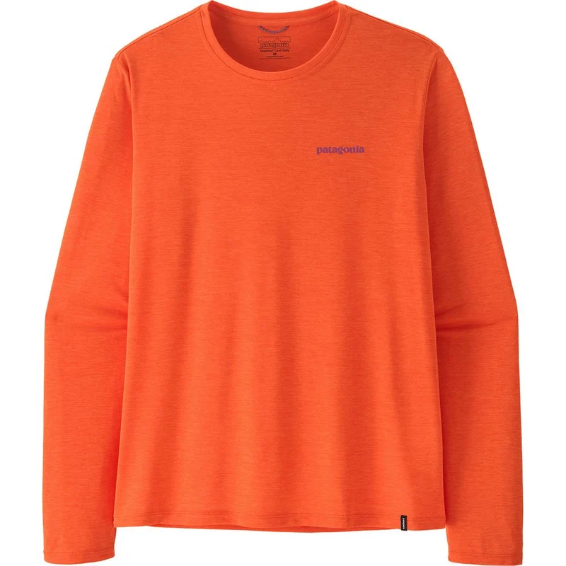 Patagonia M’s Long-Sleeved Capilene Cool Daily Shirt - Boardshort Logo Herren Langarmshirt orange peel-light orange peel x dye