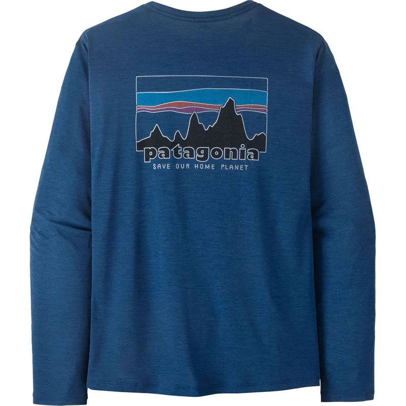 Patagonia M's L/s Cap Cool Daily Shirt - '73 Skyline Herren Langarmshirt clement blue-light clement blue x dye