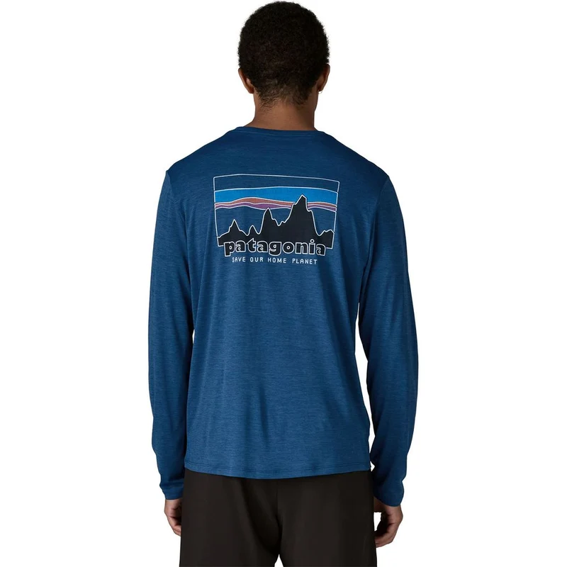 Patagonia M's L/s Cap Cool Daily Shirt - '73 Skyline Herren Langarmshirt clement blue-light clement blue x dye