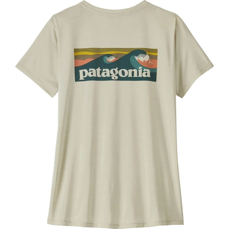 Patagonia W’s Capilene Cool Daily Damen Funktionsshirt - Boardshort Logo dyno white