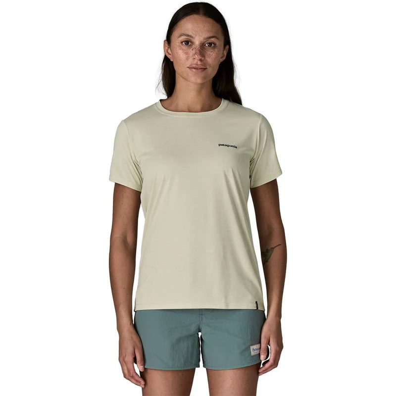 Patagonia W’s Capilene Cool Daily Damen Funktionsshirt - Boardshort Logo dyno white