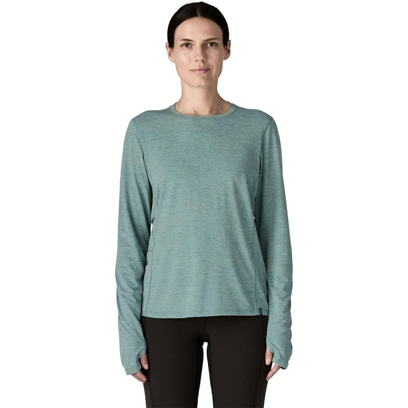 Patagonia W’s Long-sleeved Capilene Cool Sun Damen Longsleeve Shirt nouveau green blue sage x dye