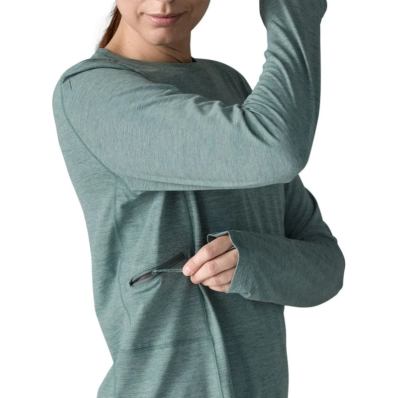 Patagonia W’s Long-sleeved Capilene Cool Sun Damen Longsleeve Shirt nouveau green blue sage x dye