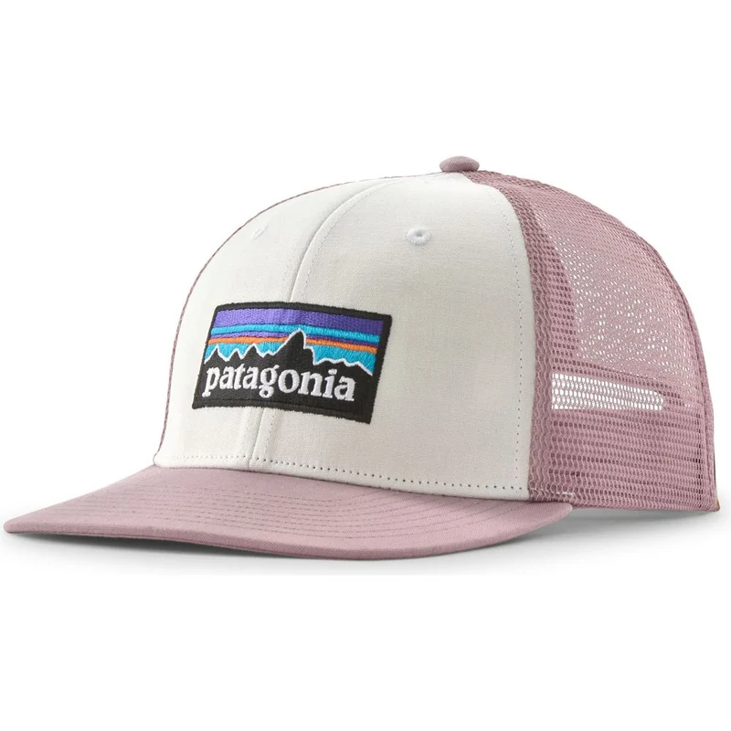 Patagonia P-6 Logo Trucker Cap white w quiet violet