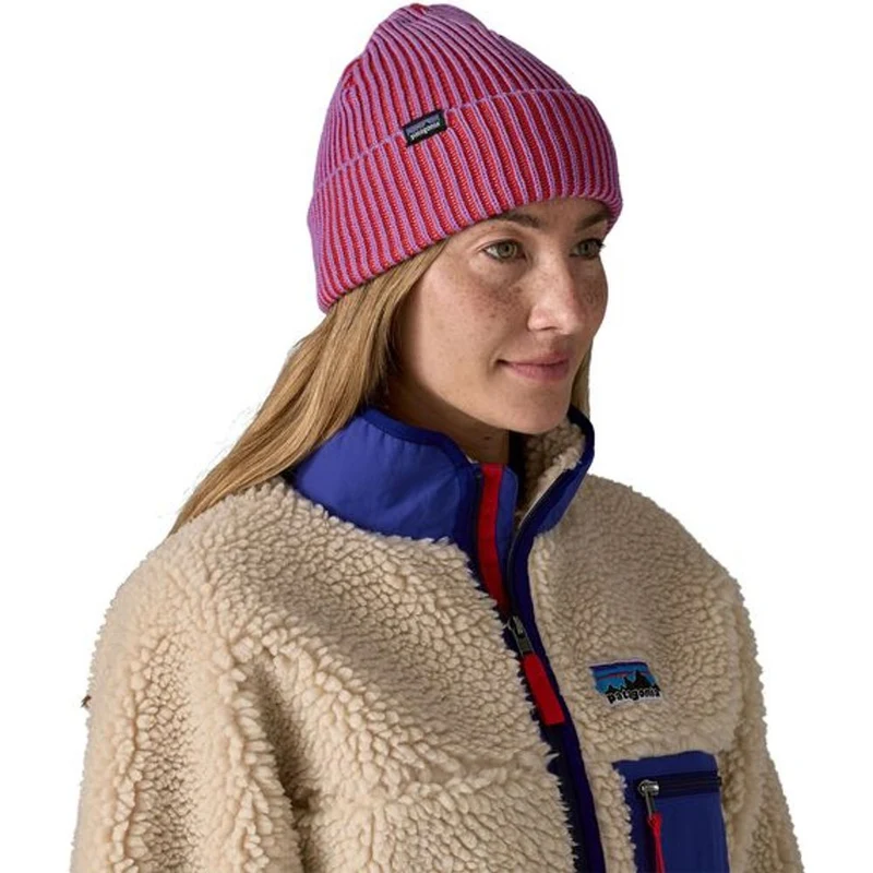 Patagonia Fishermans Rolled Mütze contrast stripe: brisk purple