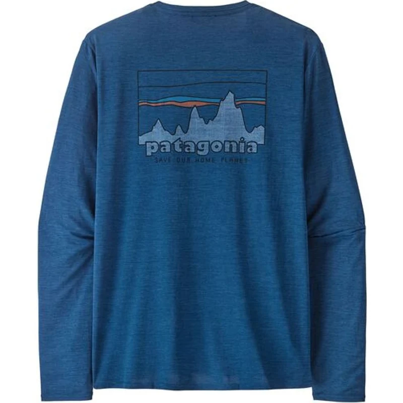 Patagonia M's L/s Cap Cool Daily Graphic Herren Langarm-Shirt '73 skyline: clement blue x dye