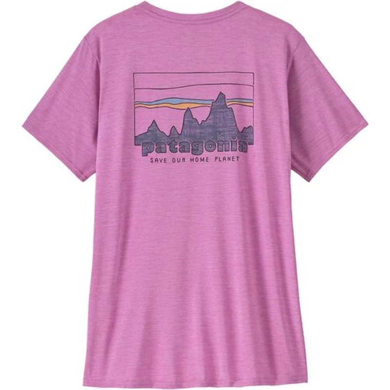 Patagonia W's Cap Cool Daily Graphic Damen T-Shirt '73 skyline: brisk purple x dye
