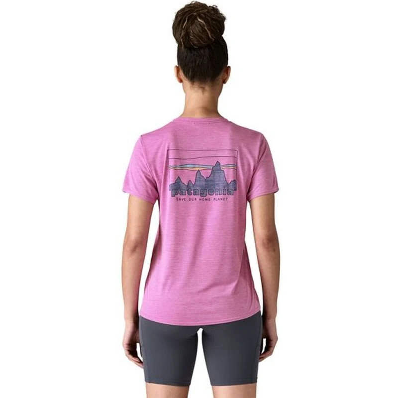 Patagonia W's Cap Cool Daily Graphic Damen T-Shirt '73 skyline: brisk purple x dye