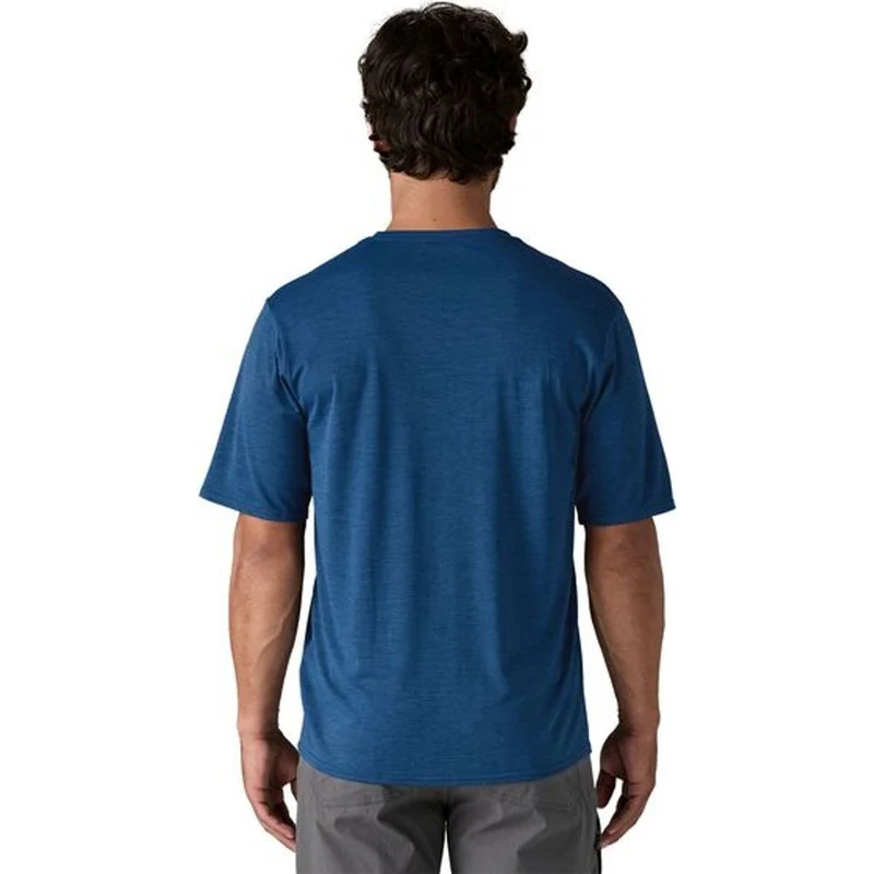 Patagonia M's Cap Cool Daily Graphic Herren T-Shirt '73 text logo: clement blue x dye