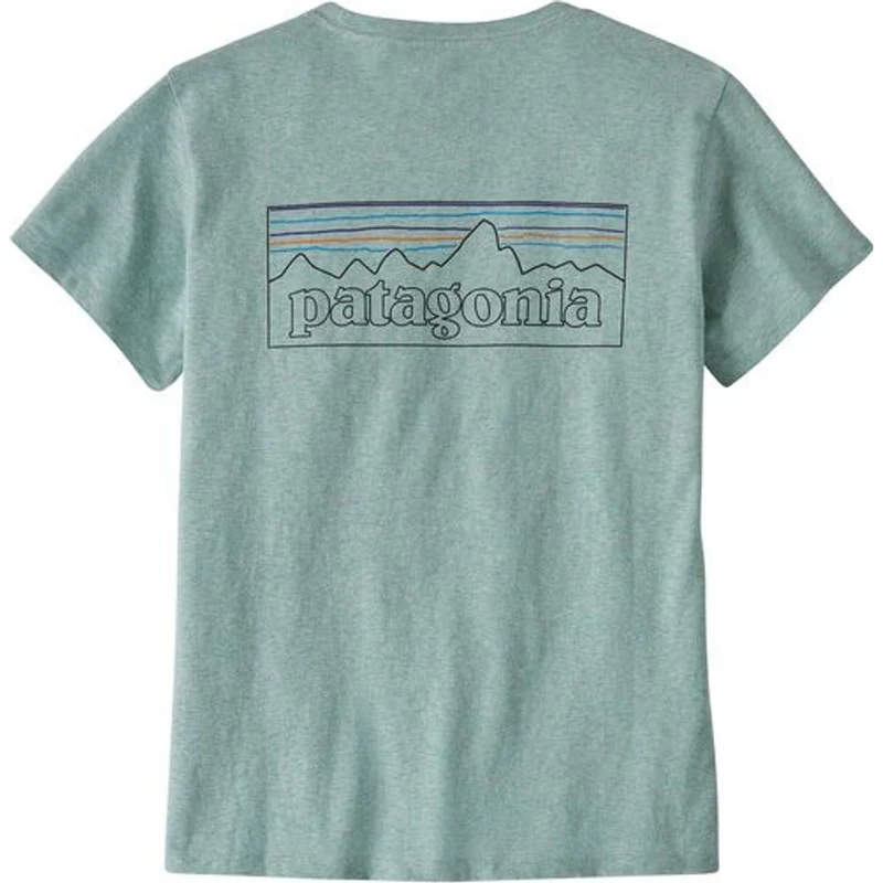 Patagonia W's P-6 Logo Responsibili Damen T-Shirt p-6 outline: virtually blue