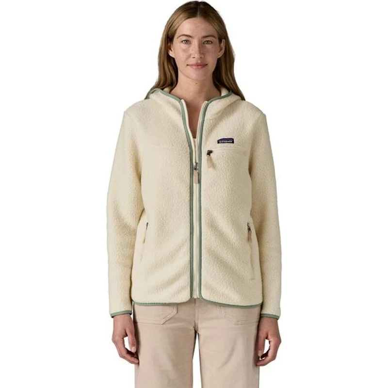 Patagonia W's Retro Pile Hoody Damen Fleecejacke natural w ellwood green