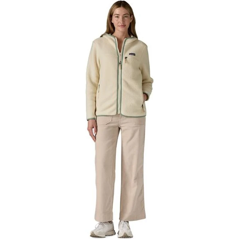 Patagonia W's Retro Pile Hoody Damen Fleecejacke natural w ellwood green