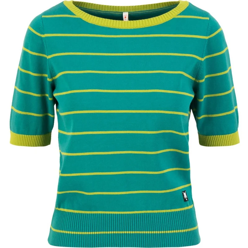 Blutsgeschwister Pretty Preppy Damen T-Shirt green jade ribbons stripes