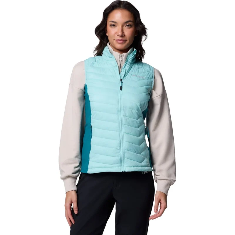 Columbia Powder Pass II Hybrid Damen Weste spray river blue