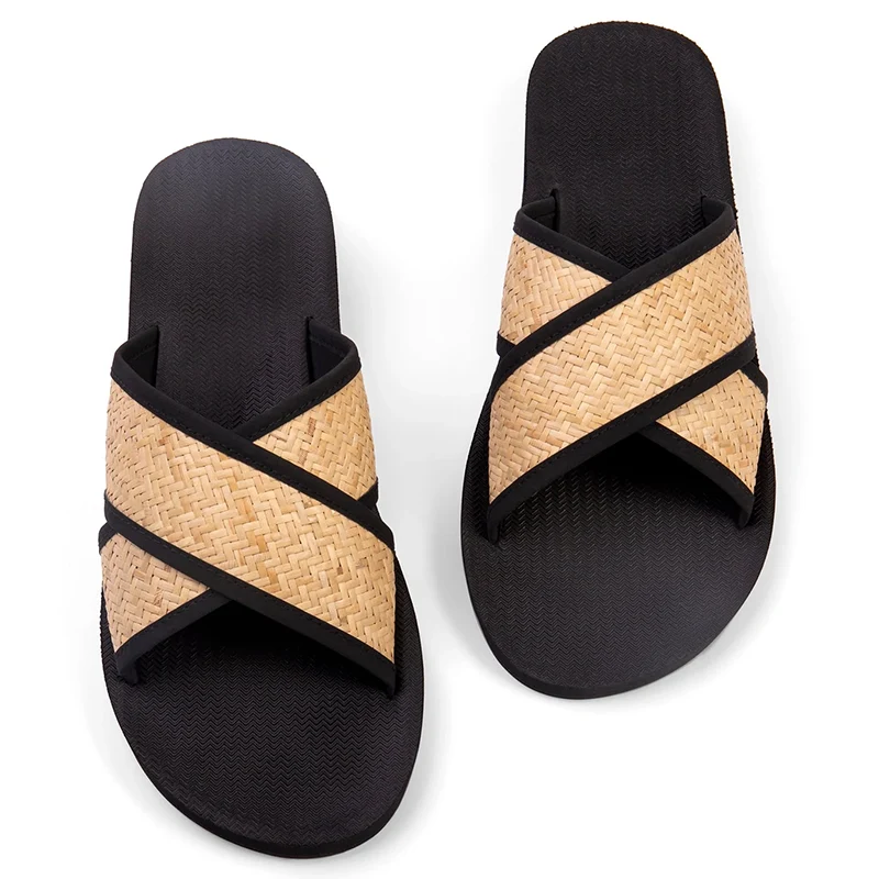 Indosole Mens Cross Weave Black / Lumuh