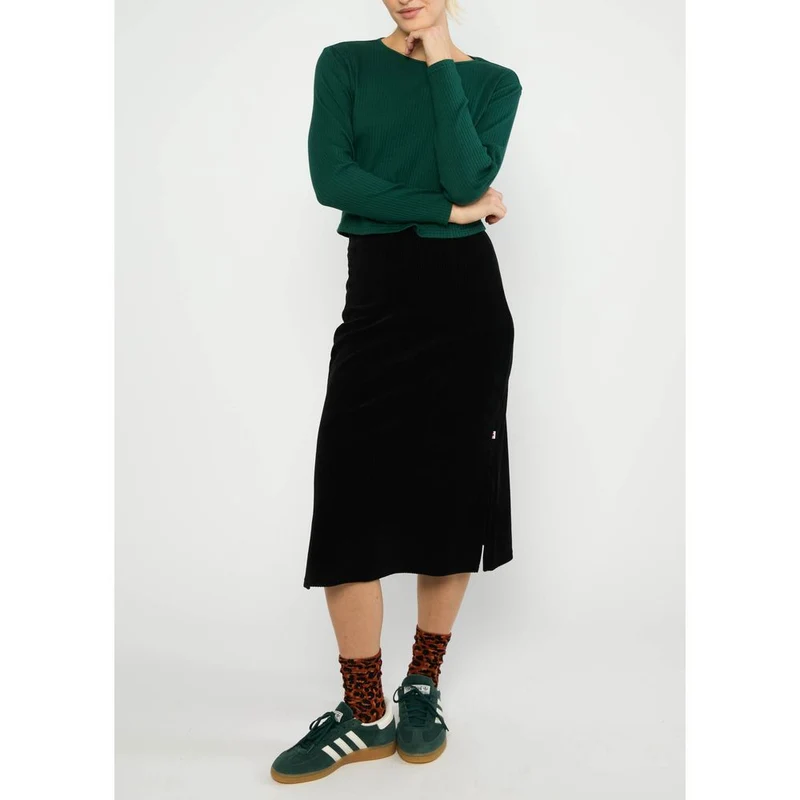 Blutsgeschwister Jolly June Damen Cord-Rock fine needle black