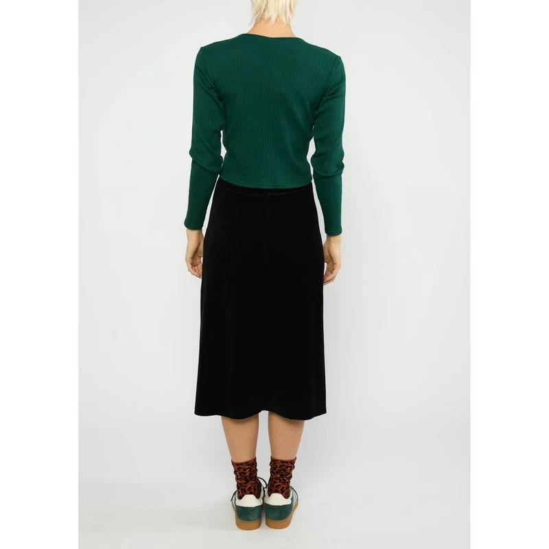 Blutsgeschwister Jolly June Damen Cord-Rock fine needle black