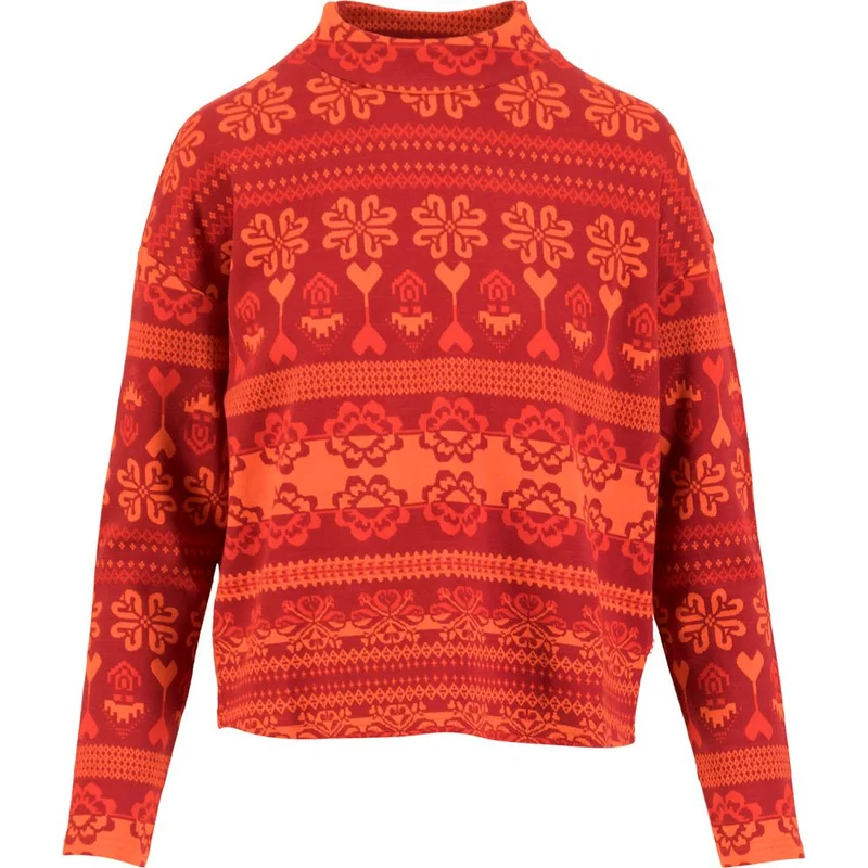 Blutsgeschwister Warm UP Turtle Damen Pullover après glam red