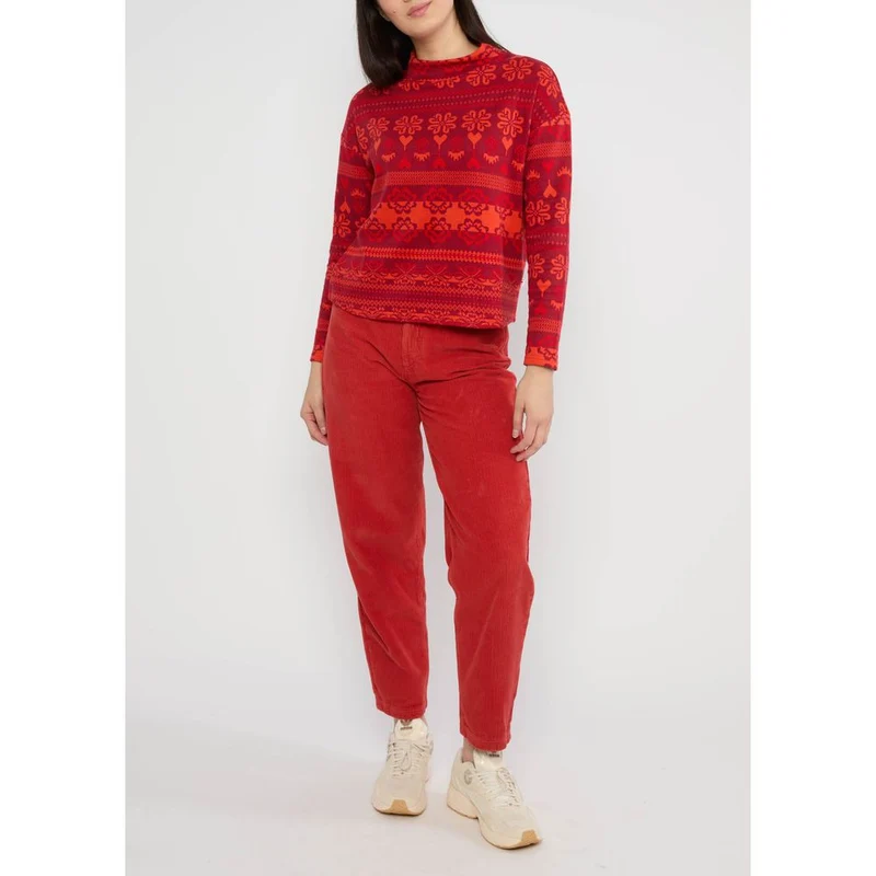 Blutsgeschwister Warm UP Turtle Damen Pullover après glam red