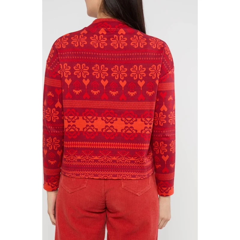 Blutsgeschwister Warm UP Turtle Damen Pullover après glam red
