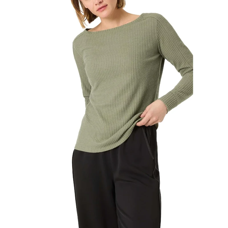 Timezone Boat Neck Longsleeve boxwood green Damen
