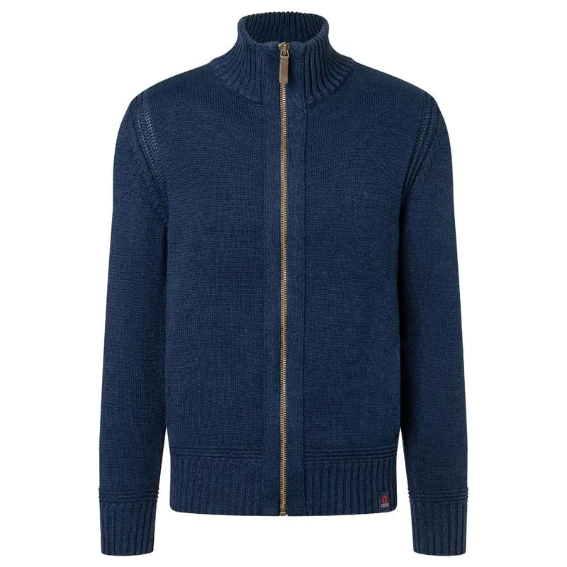 Timezone Herren Heavy Knit Jacket Blue Melange