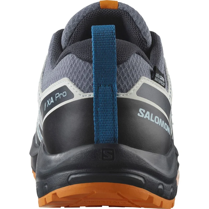 Salomon Shoe XA Pro V8 Waterproof J Kinder Wanderschuh grisaille dark blue turmeric