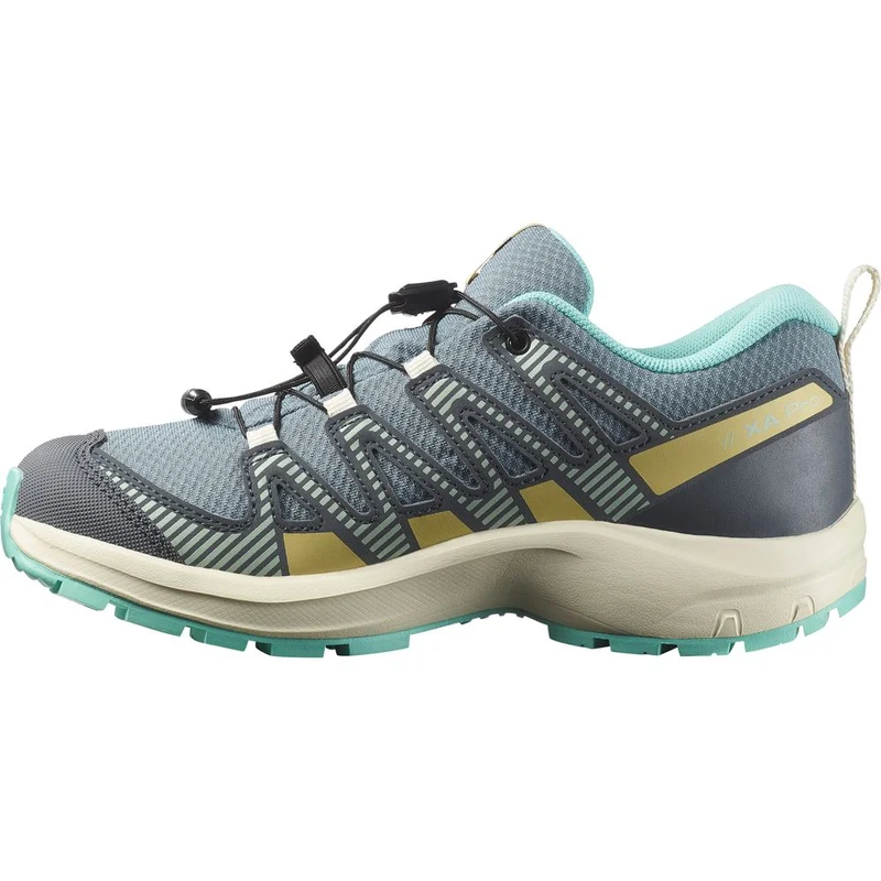 Salomon Shoes XA Pro V8 Waterproof Kinder Trailrunningschuh trooper turbulence aruba blue