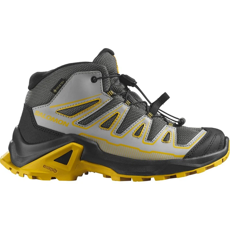Salomon Shoes X Ultra Mid GTX J Kinder Wanderschuh castlerock black spicy mustard
