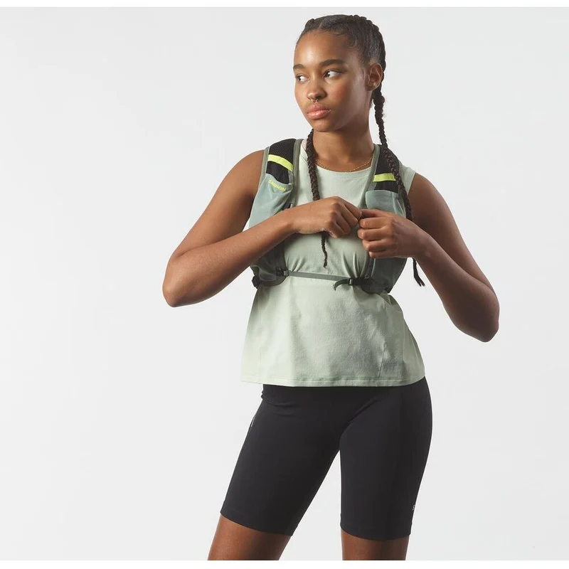 Salomon Cross 4 Laufrucksack green milieu agave green sharp