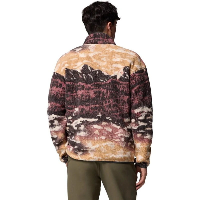 Columbia Herren Helvetia II Printed Half Snap Fleece Pullover camel brown sisters