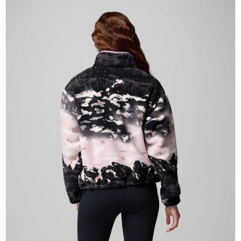Columbia Damen Helvetia II Printed Cropped Half SN Fleece Pullover shale purple sisters, shale purple