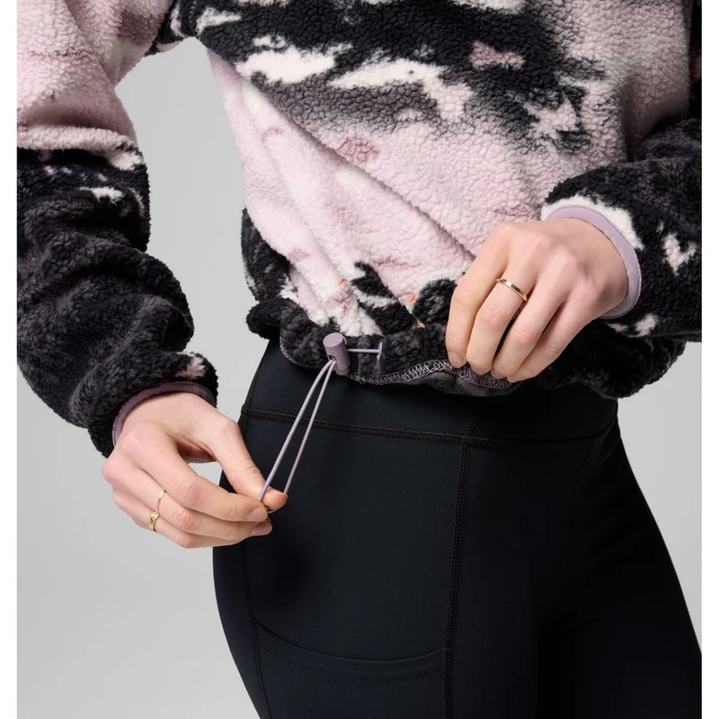 Columbia Damen Helvetia II Printed Cropped Half SN Fleece Pullover shale purple sisters, shale purple