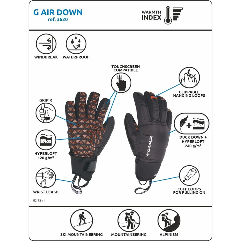 Camp G Air Down Herren Skitourenhandschuh black/copper