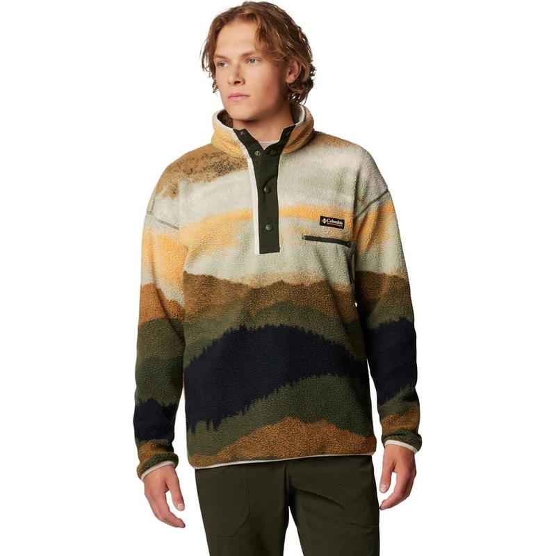 Columbia Helvetia II Printed Herren Fleecepullover greenscape dolomites