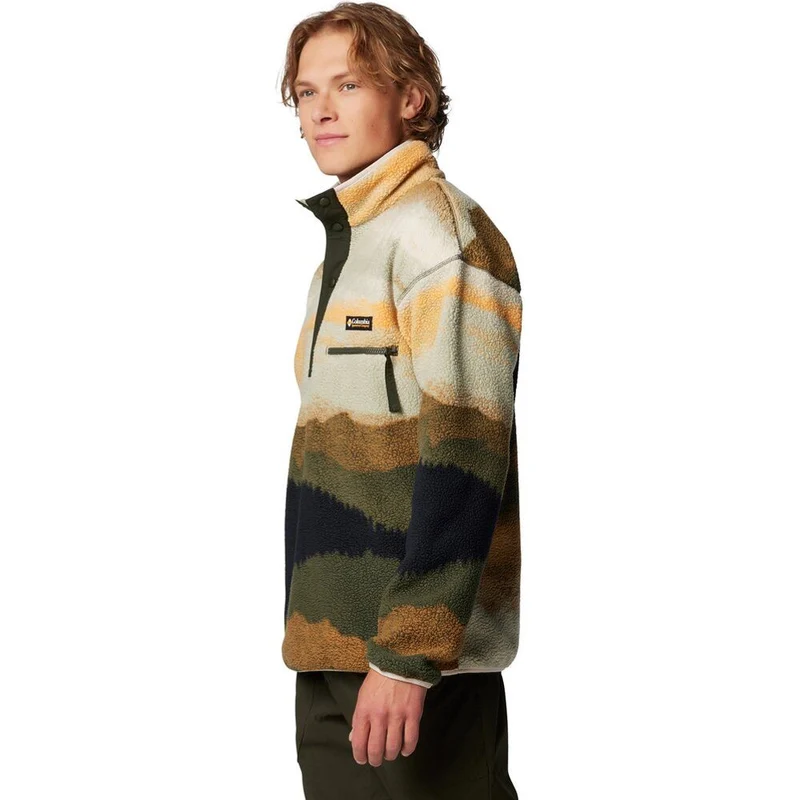 Columbia Helvetia II Printed Herren Fleecepullover greenscape dolomites