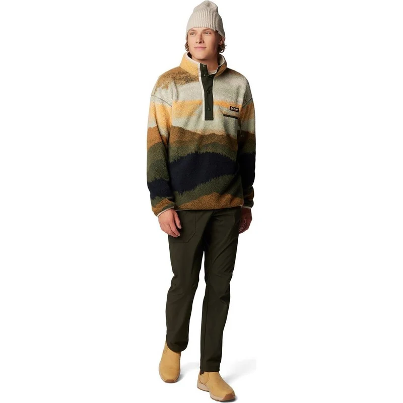 Columbia Helvetia II Printed Herren Fleecepullover greenscape dolomites